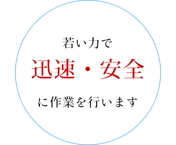 若い力で迅速・安全に作業を行います