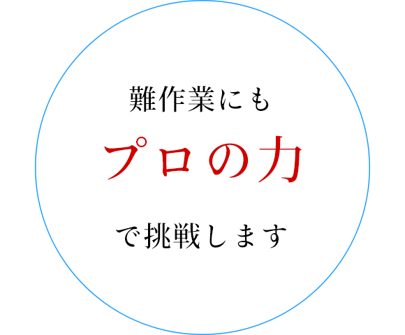 難作業にもプロの力で挑戦します